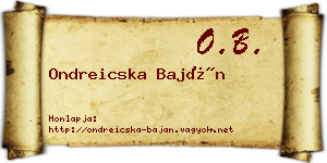 Ondreicska Baján névjegykártya
